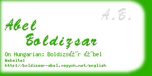 abel boldizsar business card